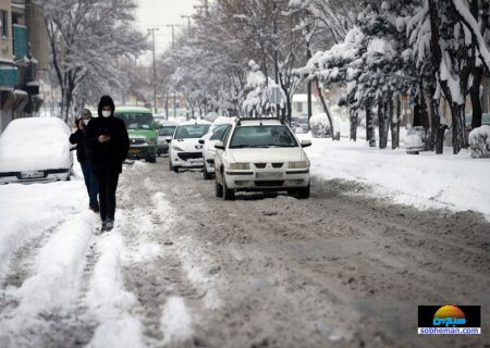 (ویدئو) بارش شدید برف در پردیس تهران