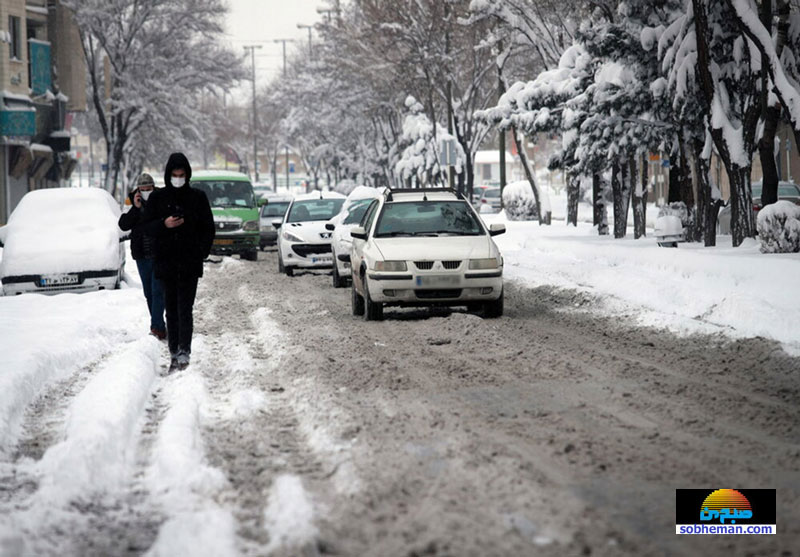 (ویدئو) بارش شدید برف در پردیس تهران