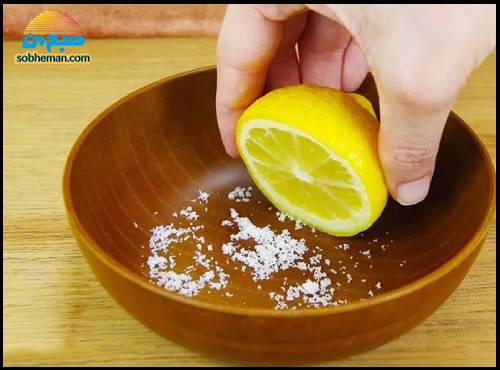 پاکسازی ظروف چوبی به کمک نمک و لیمو ترش